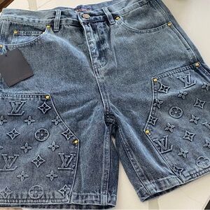 Louis Vuitton Denim Jeans with Gold Button